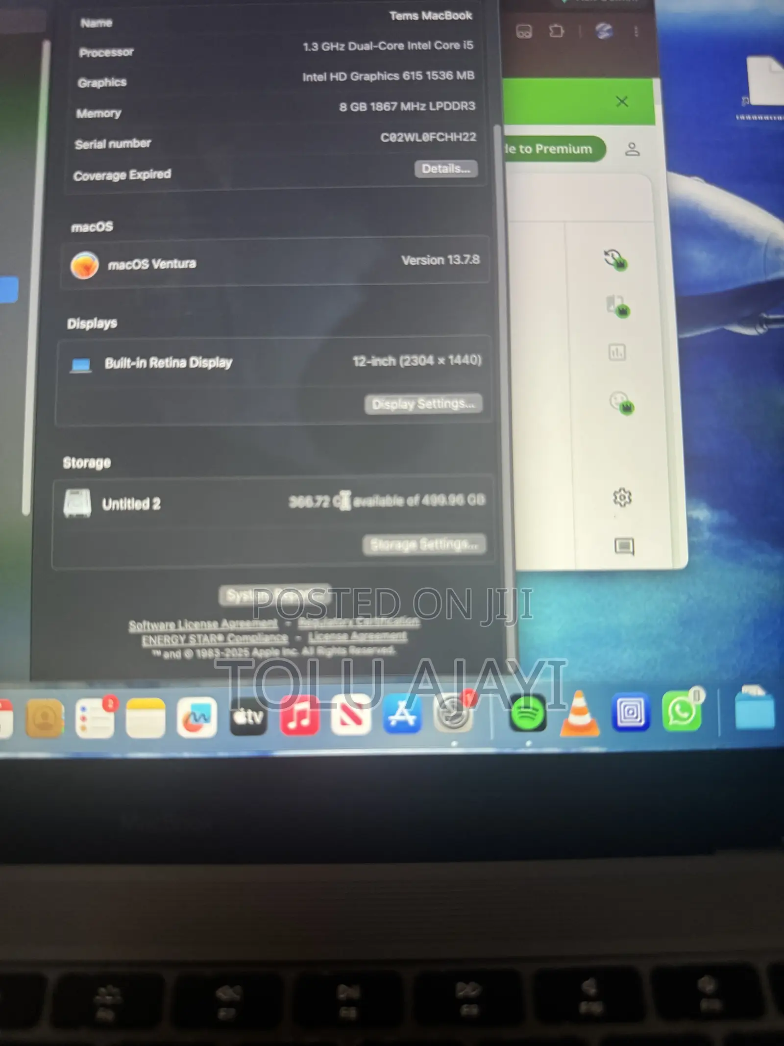 Laptop Apple MacBook 2017 8GB Intel Core i7 HDD 512GB