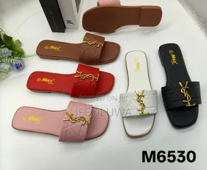 Max Extra YSL Style Quilted Flat Slides - Model6530 - ₦15,000