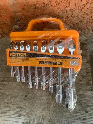 9-Piece Set of Chrome-Vanadium L Spanner Set