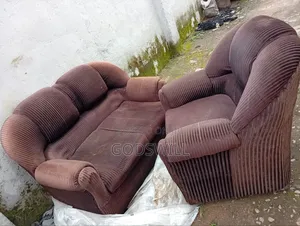 2 Seater and 1 Seater Brown Fabric Sofa