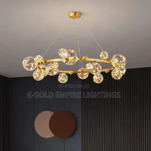 Luxury Gold Crystal Bubble Chandelier | Modern LED Pendant Light