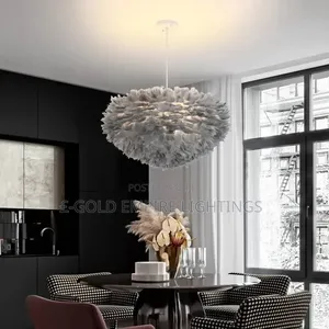 Luxury White Feather Pendant Light | Modern Bedroom Ceiling Chandelier