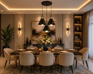 Luxury 3-Head Black Gold Pendant Light – Modern Ceiling Chandelier
