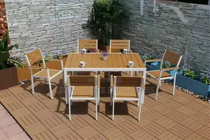 Outdoor Dining Table With 6 Solid Chairs
