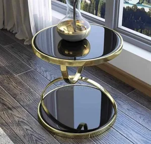 Round Glass Top Side Table