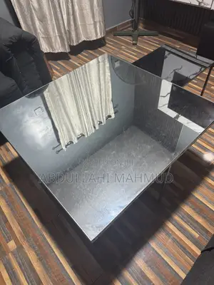 MIRRORED GLASS TABLE SET - Modern 2Piece Table Pair (Large Small)