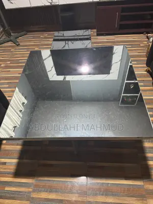 MIRRORED GLASS TABLE SET - Modern 2Piece Table Pair (Large Small)