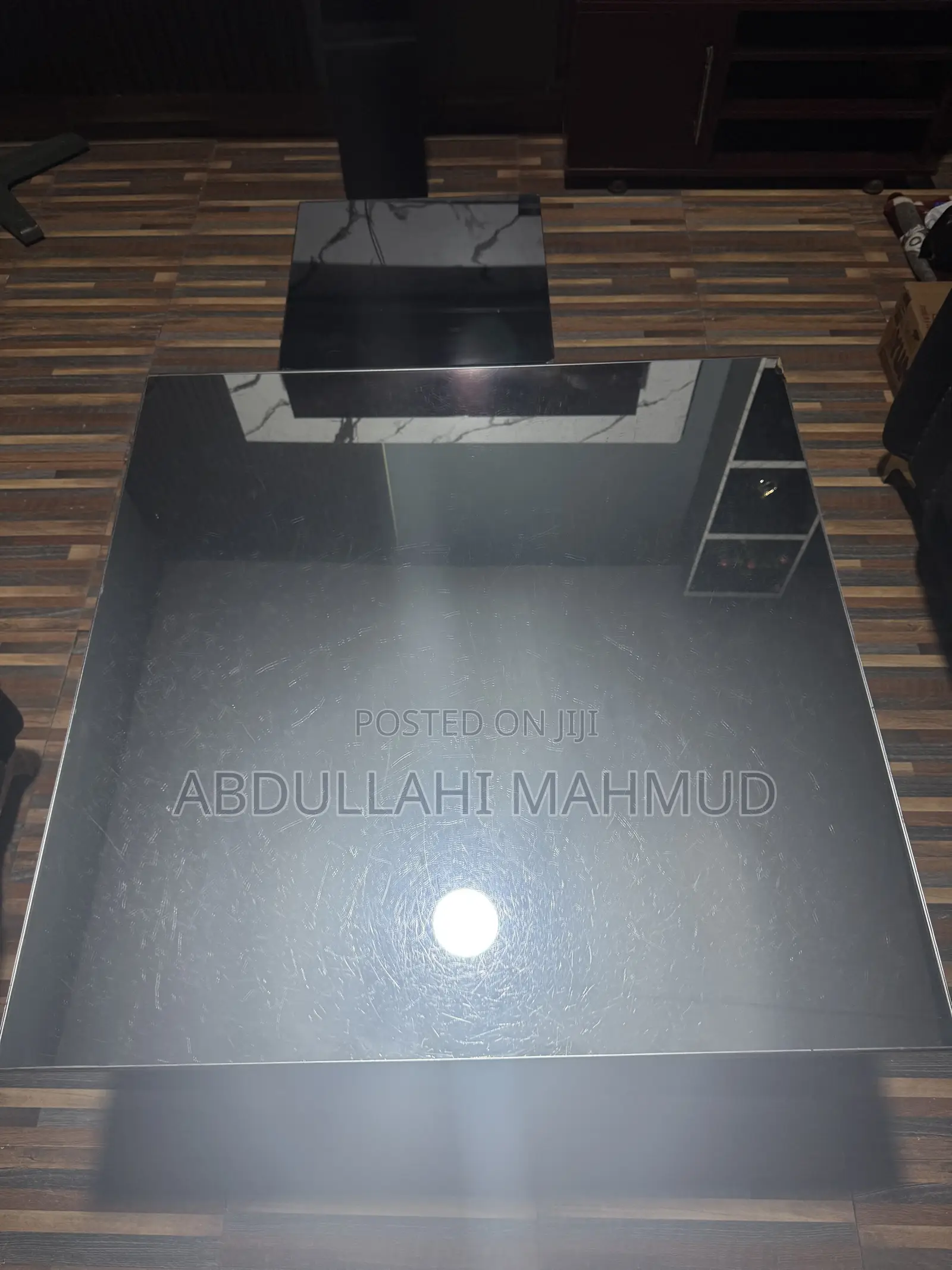 MIRRORED GLASS TABLE SET - Modern 2Piece Table Pair (Large Small)