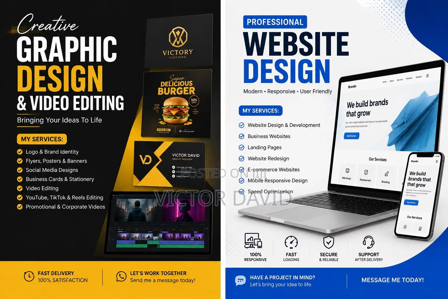 Professional Graphic Designer, Website Designer Video Editor