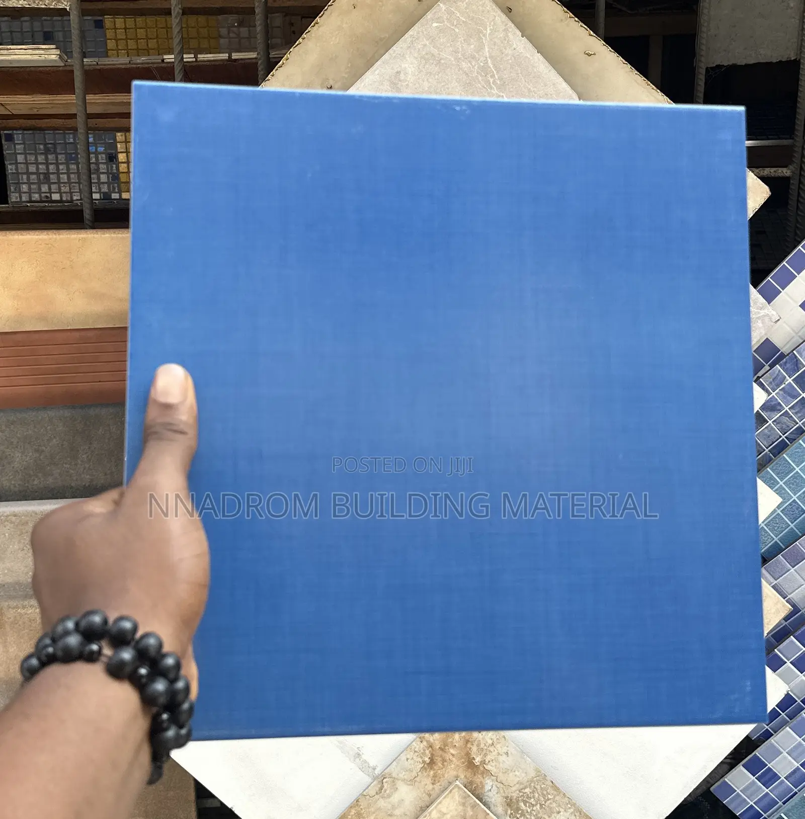 33/33 Plain Dark Blue Spanish Pool Tiles