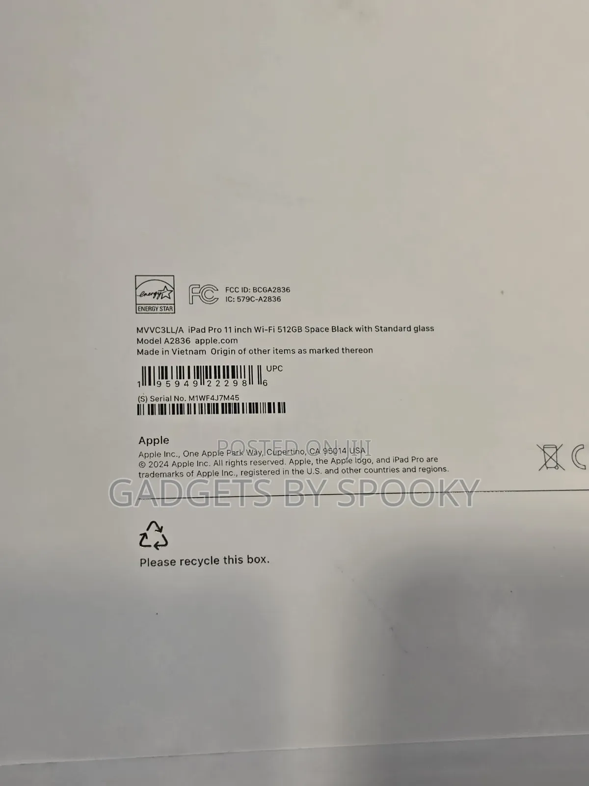 New Apple iPad Pro 11 (2024) 512 GB Black