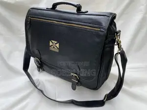 TURNBERRY Genuine Leather Black Briefcase Bag Size Medium