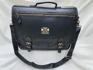 TURNBERRY Genuine Leather Black Briefcase Bag Size Medium