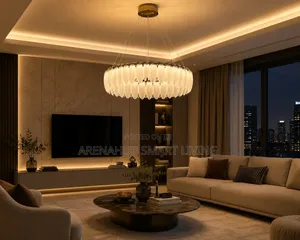 Modern Luxury Chandelier Creative Feather Glass Gold for Living Room