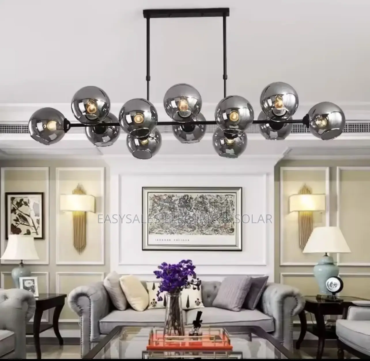 Grey Glass LED Pendant Lights