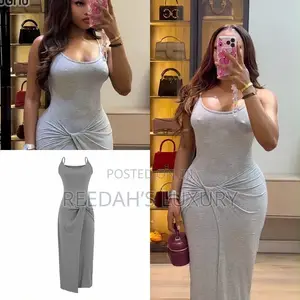 Sleek Knot-Front Bodycon Deess
