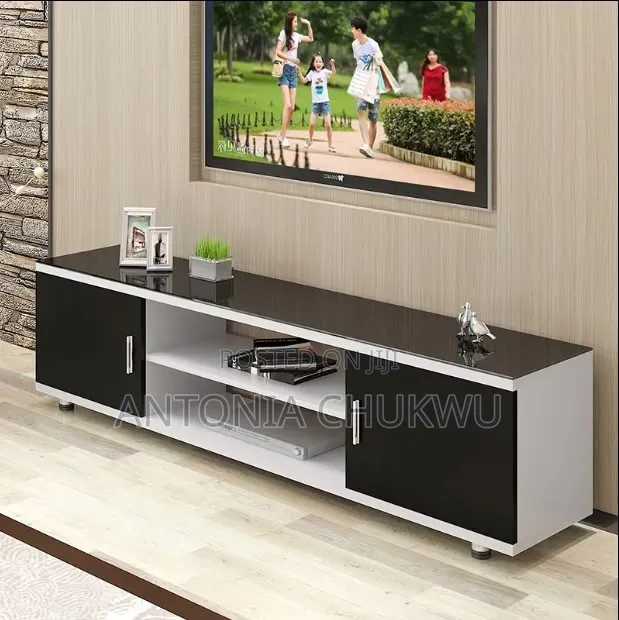 Modern TV Console With Storage Shelf