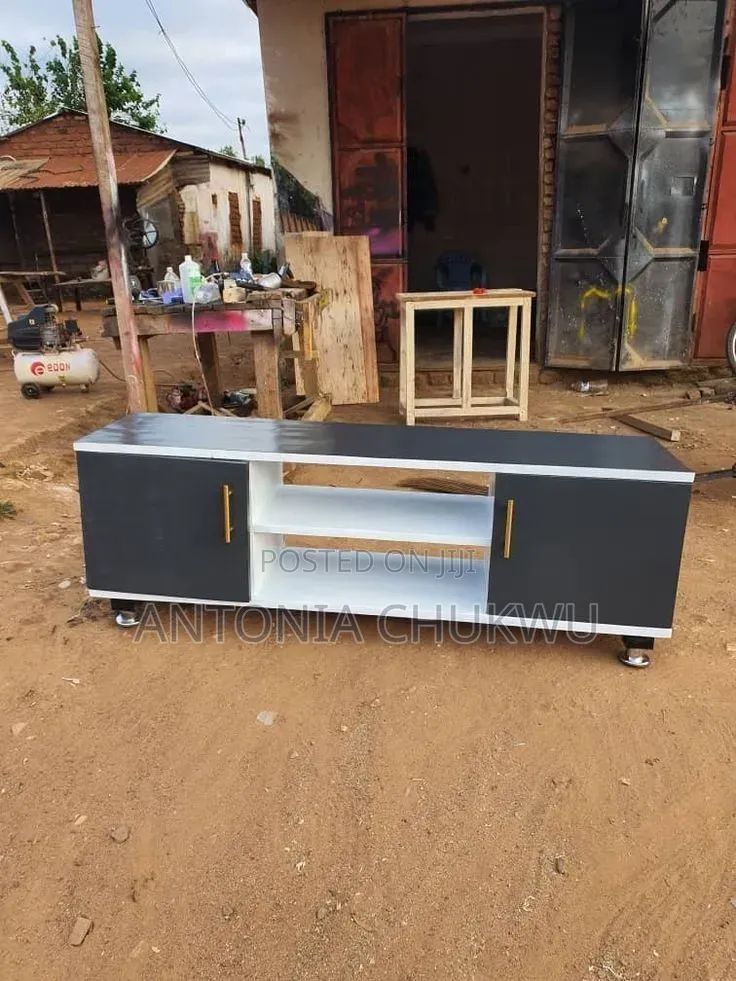 Modern TV Console With Storage Shelf