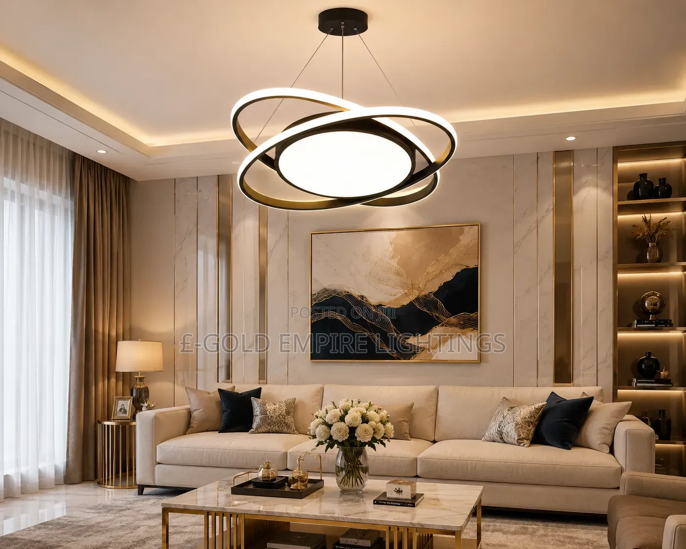 Modern Luxury LED Ring Chandelier – Elegant Ceiling Light