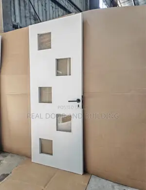 HdF Kitchen Wooden Door With Glass (728lau)