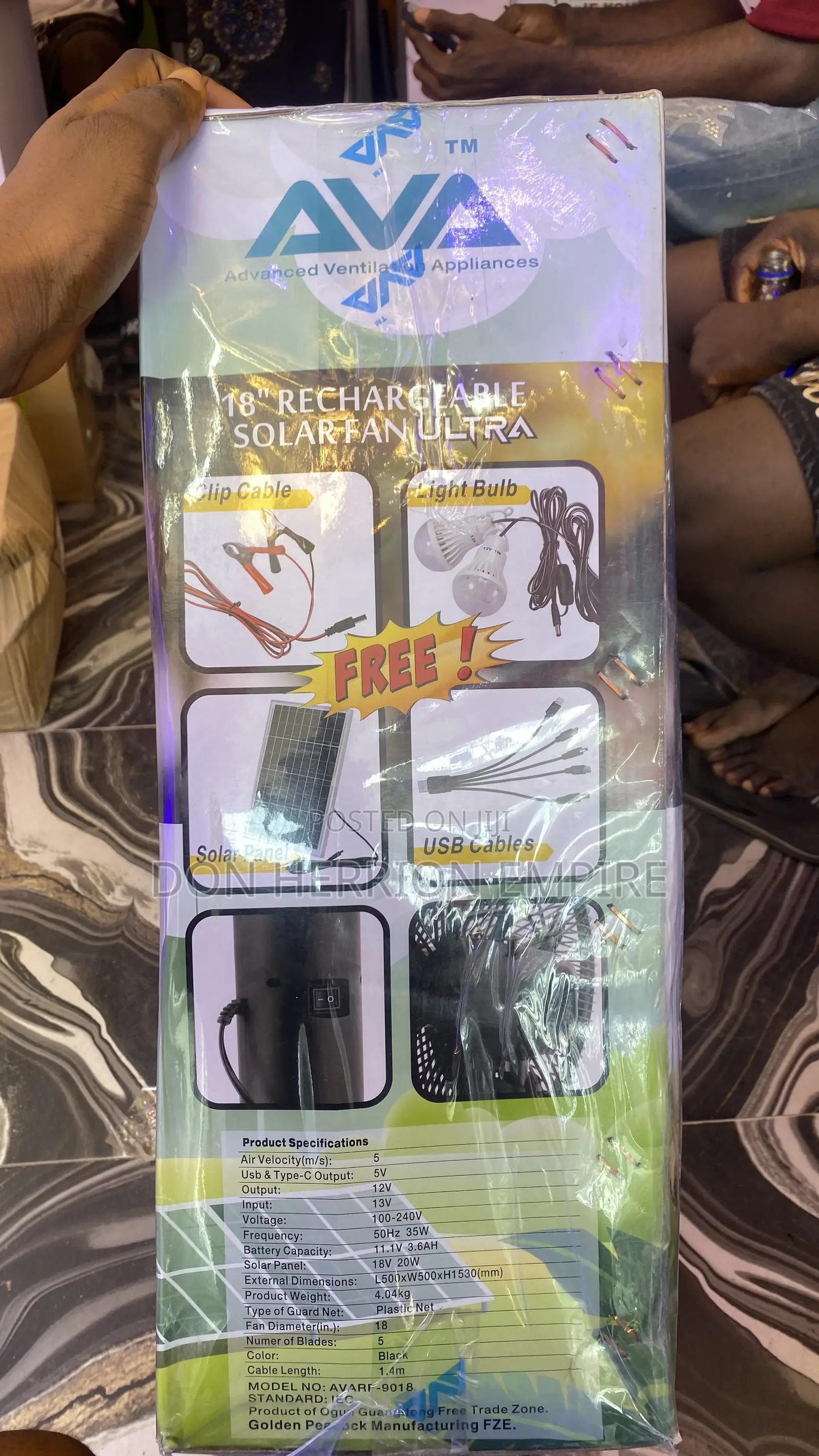 AVA AC/Dc Rechargeable Fan