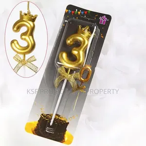 Golden Crown Number Cake Topper