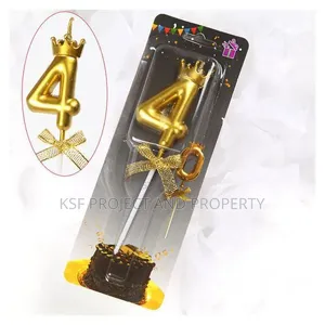 Golden Crown Number Cake Topper