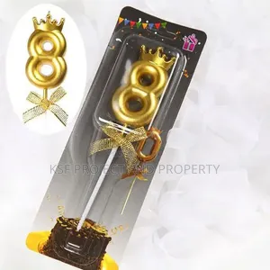 Golden Crown Number Cake Topper