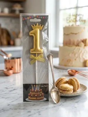 Golden Crown Number Cake Topper
