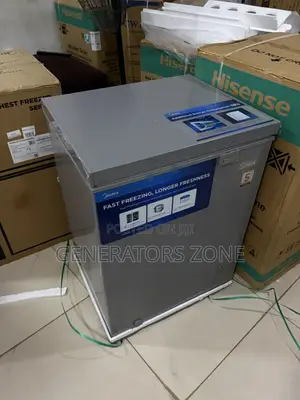 Midea 142L Chest Freezer – Grey, Fast Freezing LED Light
