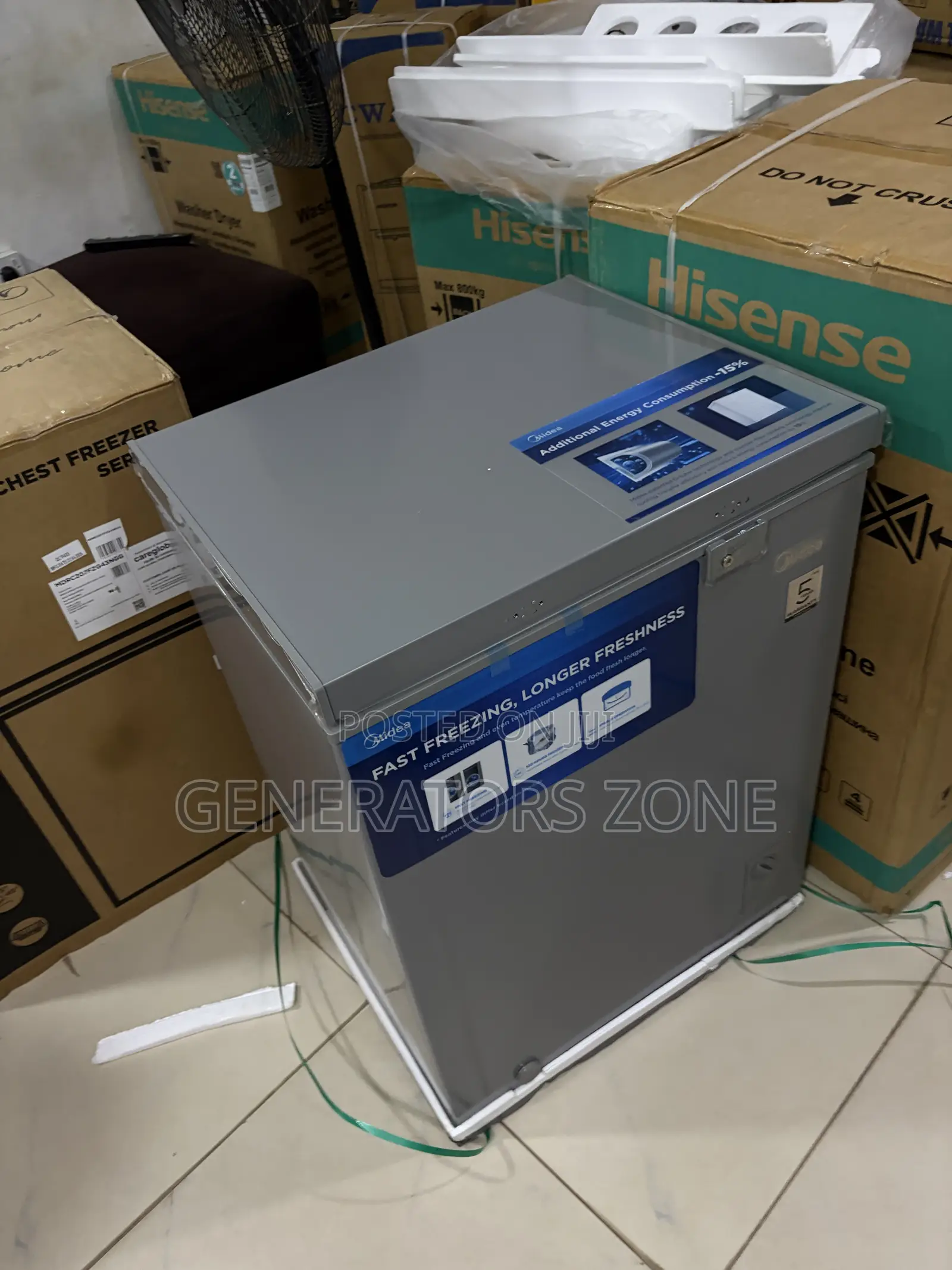 Midea MDRC207FZG43NGG Horizontal Freezer 142L