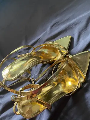 Gold, Stappy High-Heel Sandal