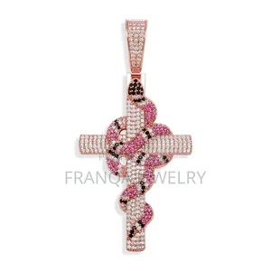 Trendy Rose Gold Plated Slatt Cubic Zirconia Pendant Necklace