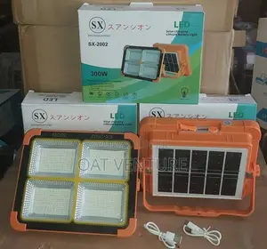 High-Power 300W Portable Rechargeable Solar LED Floodlight Work Light
