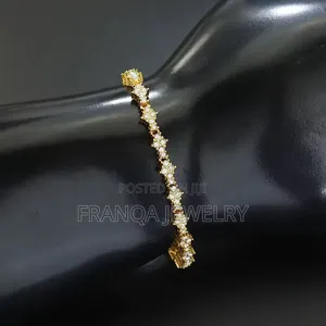 Elegant Floral Cluster CZ Tennis Bracelet in Gold and Silver Finish
