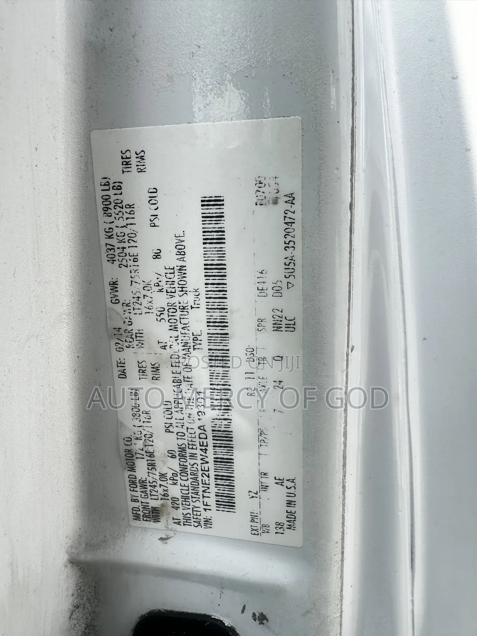 Ford E250 2014 White