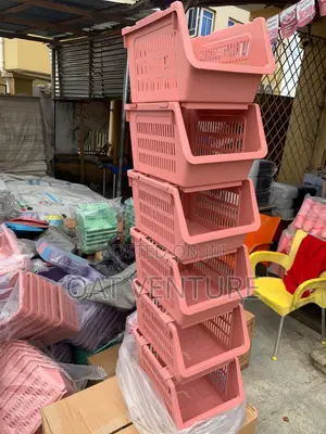 6PCS Multi-Tier Stackable Plastic Storage Basket Crate