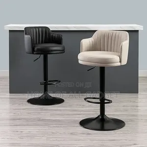 Leather 360 Adjustable Bar Stools - Set