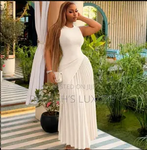 Ivory Pleated Wrap Maxi Dress