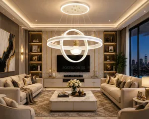 Luxury Gold Ring LED Pendant Light – Modern Ceiling Chandelier