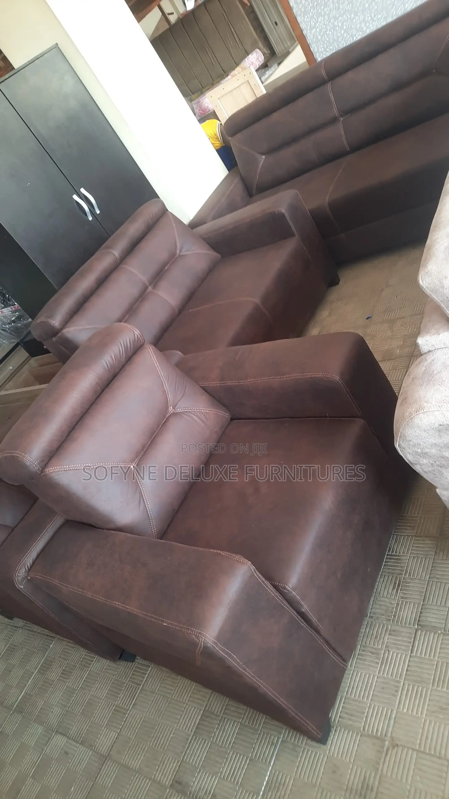 Leather Sofa Chair Set