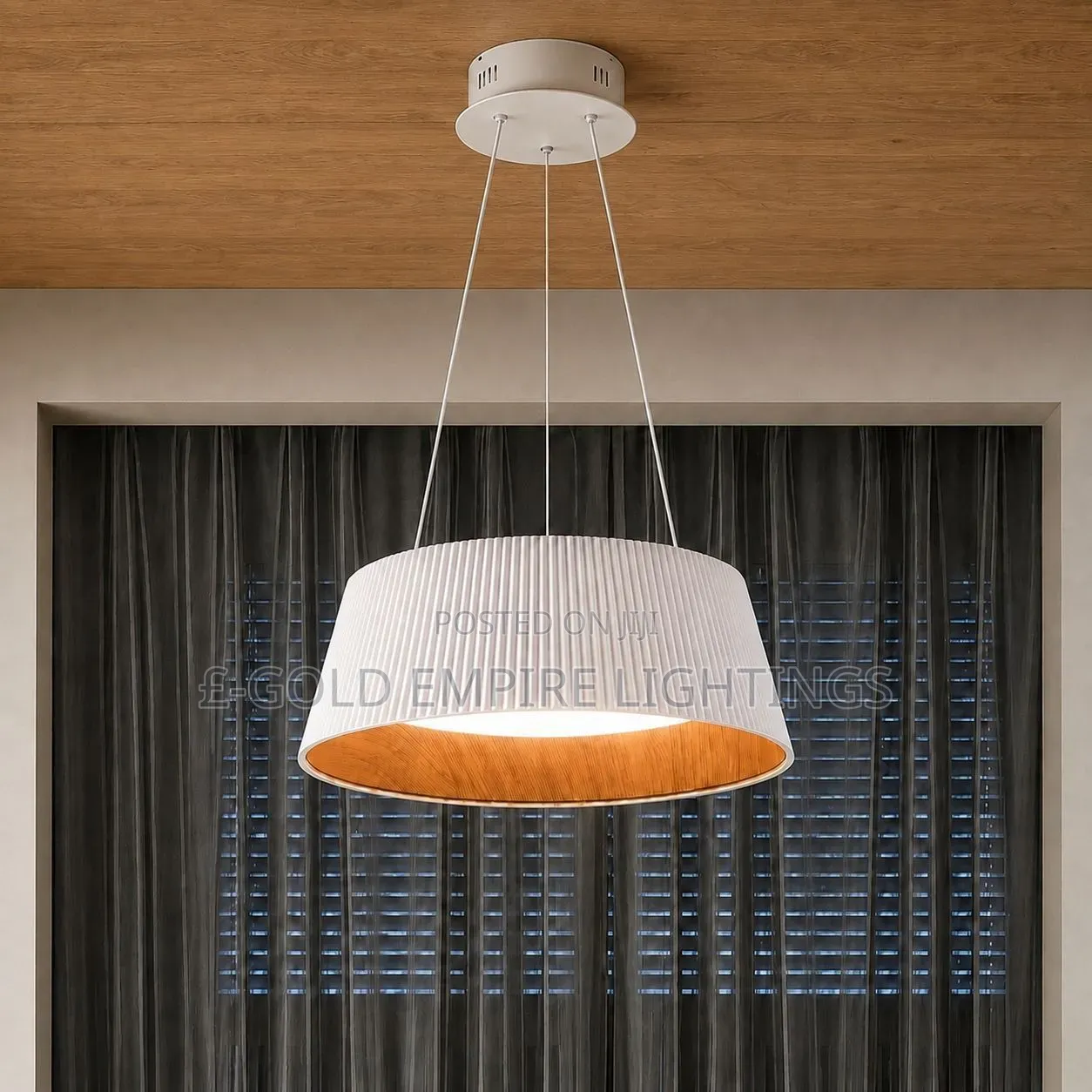 Modern Luxury Pendant Light – Elegant Fabric Shade Ceiling Lamp