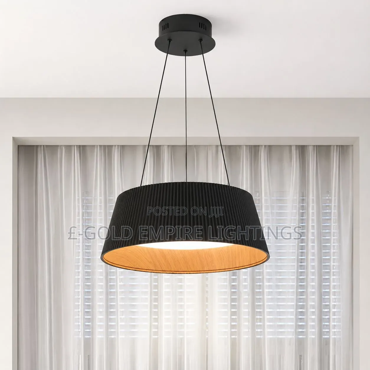 Modern Luxury Pendant Light – Elegant Fabric Shade Ceiling Lamp