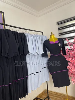 Black Pink Line Corporate Dress — Size 12