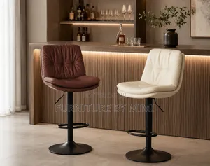 Premium Hydraulic Bar Stools – Adjustable Leather Swivel Counter Chair