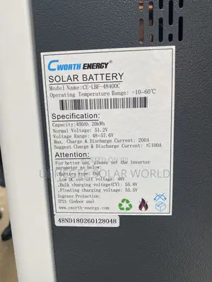 Solar Energy 20kwh Lithium Ion Battery