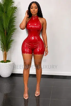 Leather Halter Romper