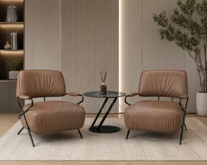 Luxury Modern Leather Accent Lounge Chair - Brand New