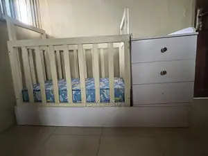 Baby Cot With Mattress and Detachable Wardrobe