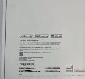 New Laptop Apple MacBook Pro 2026 M5 Pro 24GB Apple M5 Pro SSD 1T